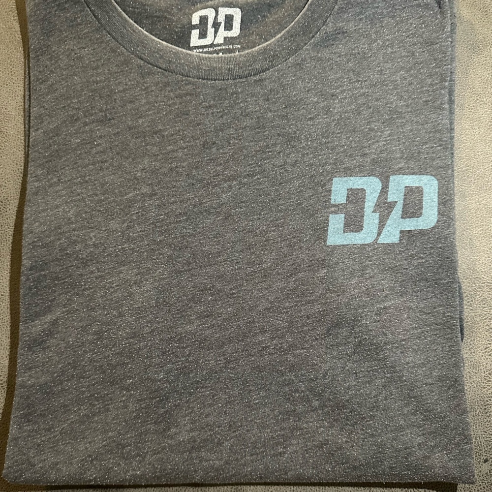 Gray T-Shirt with Blue Logo